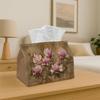 1pc Tissue Box Holder Painting of  Magnolia  - Multifunctional Napkin Dispenser for Home Party  Decor - Decorative Tissue Paper Organizer Living Room 