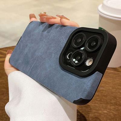 Kameraschutz Stoßfeste Bumber Handyhülle für iPhone 14 Pro Max 13 12 11 Pro Max X XR XS 7 8 Plus Matte weiche Lederhülle