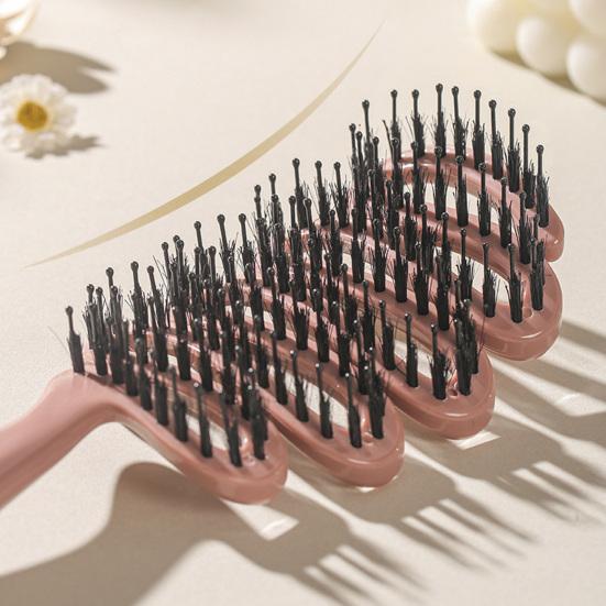 Yousheng Boar Bristle Hair Brush Portable Anti-static Vented Hair Paddle Brush Women Scalp Massage Hair Voluming Styling Detangling Comb