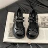 French Thick Heel Loafers with Skirt Girls Small Leather Shoes Summer Fashion Jk Platform British Mary Jane Single Shoes