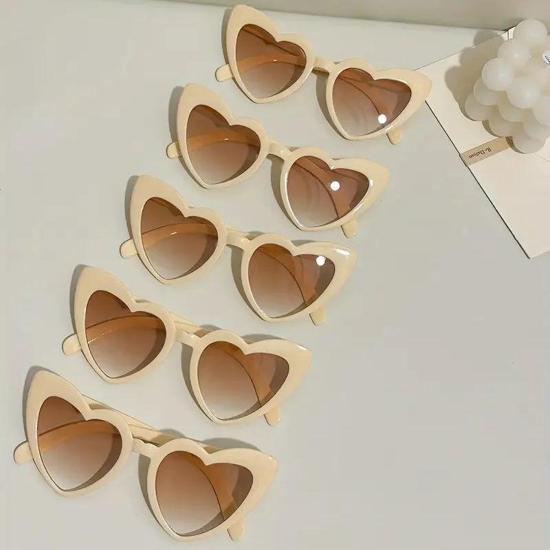 5PCS Heart Cute Ladies fashion Sunglasses Combination Wedding Party Decoration Glasses