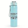 1PC Retro Rectangle Minimalist Patch Print 750ml Portable Sports Water Bottle Leakproof Gym Outdoor Travel Drink Cup
