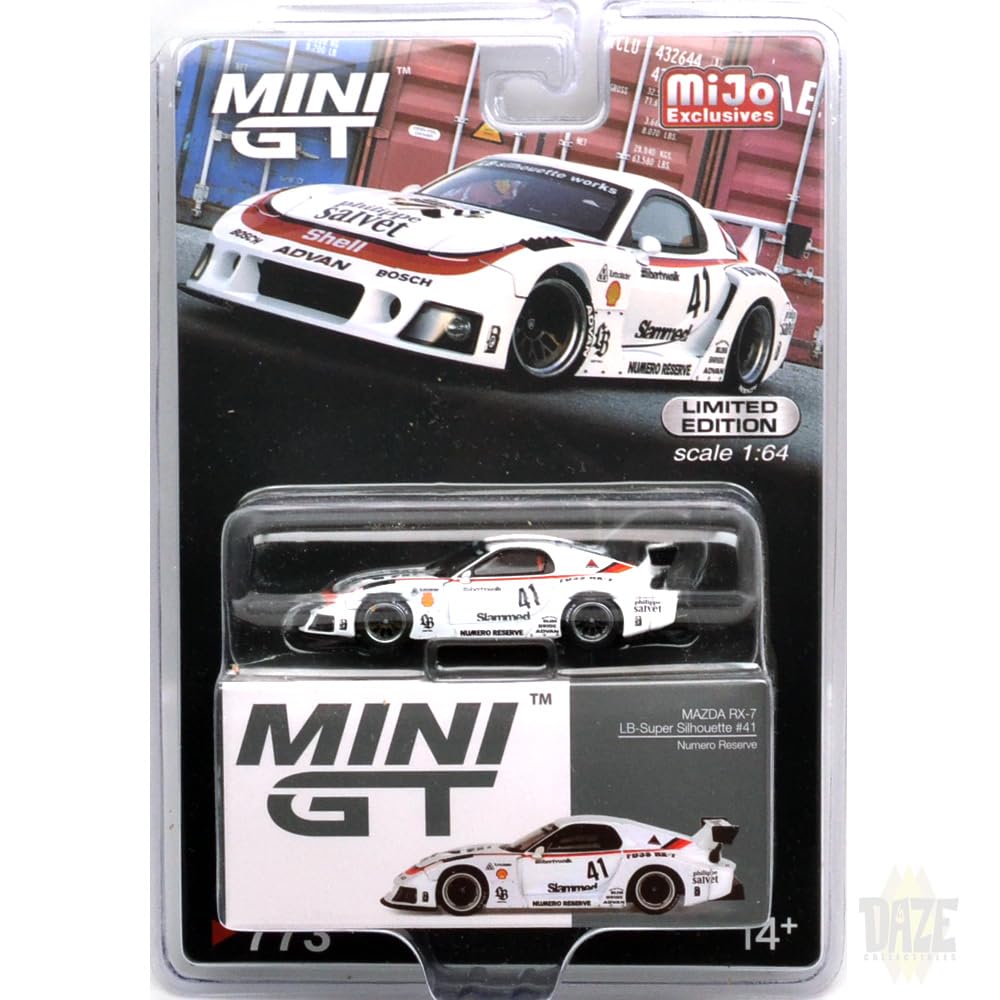 MINI GT Scale MiJo TOYS EXCLUSIVE MAZDA SILHOUETTE USA MiJo Toys Exclusive Mazda SILHOUETTE MGT00773 164 - RX-7 LB-SUPER #41 (NUMERO RESERVE) RX-7 синий