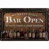 Metal Wall Poster Vintage Bar Open Sign for Garage or Bar