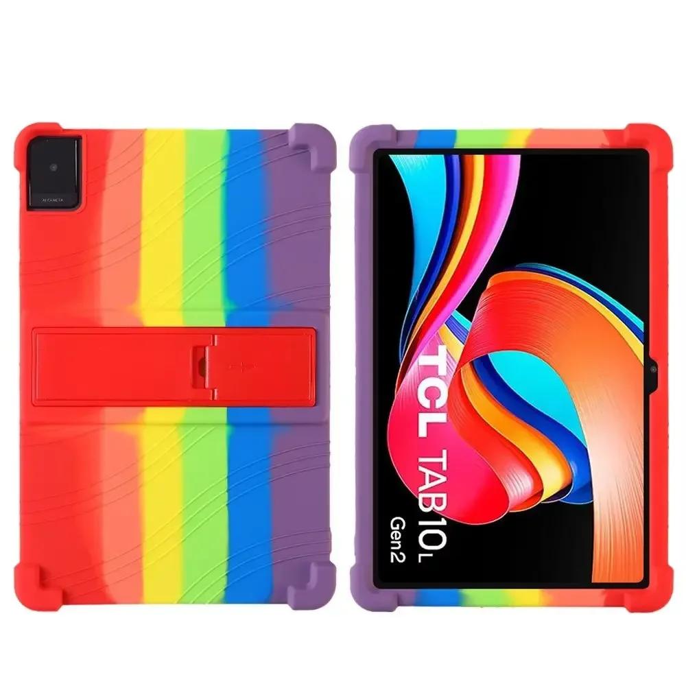 Für TCL Tab 10L Gen 3 LTE & 2 Hülle 8193A 8492A 10,1" Tablet-PC Silikon Stoßfeste Hülle mit Ständer auf der Rückseite Weich