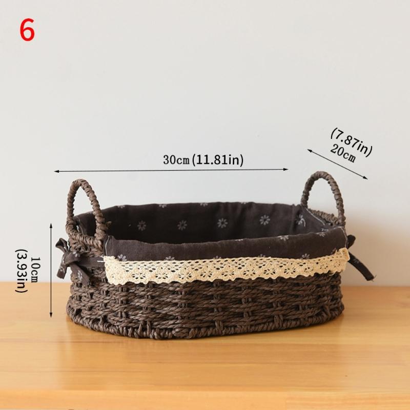 Woven Storage Basket Handmade Paper Rope Basket Storage Bin Woven Organiser Box For Living Room Entryway Bedroom Dresser
