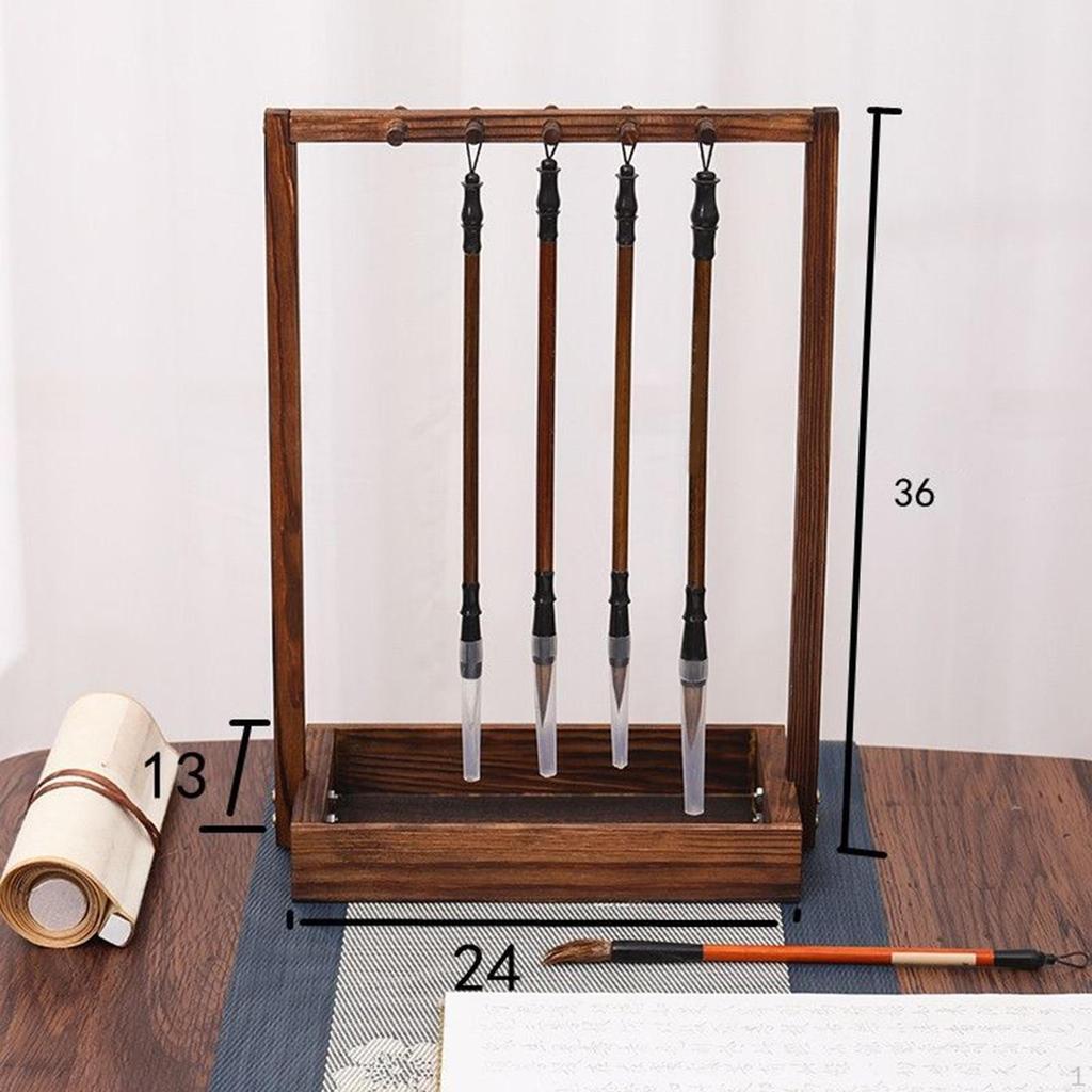 Wind Chime Stand Chinese Writing Brush Hanger Jewelry Display Rack Desk Organization Calligraphy Pen