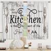 2pcs Farmhouse Kitchen Curtains Rustic Country Fork Knife Vintage Window Treatment For Kitchen Bedroom Cafe Living Room Home Dec