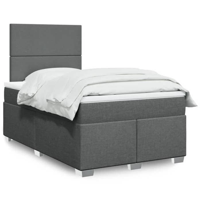 VidaXL Sommier à lattes de lit avec matelas Gris foncé 120x200cm Tissu, lit, lit à plate-forme, lit à panneaux, meuble de 3292749