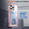 For iPhone 15 Pro Case Reinforced Corners TPU + Acrylic Phone Cover with Kickstand Card Holder