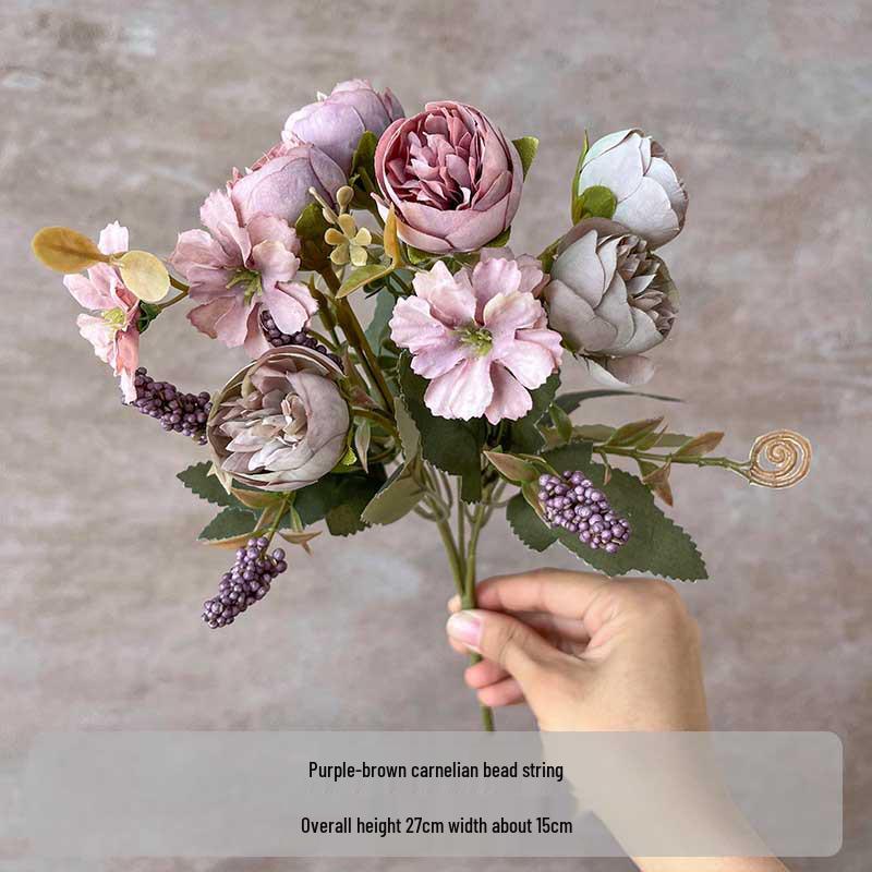 Flori Artificiale Seria Violet: Floral Decorativ Elegant pentru Casă, Nuntă, Cameră Model și Decor Moale.