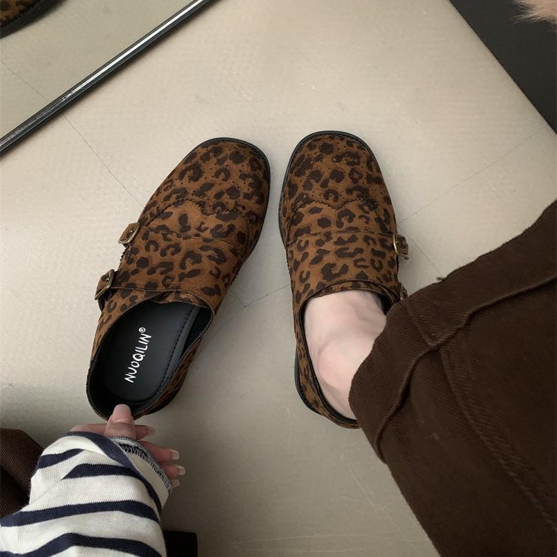 Inner Height-increasing Women's Shoes Retro Brown Loafers Women's 2025 New Autumn and Winter British Style Small Leather Shoes One-pedal Single Shoes