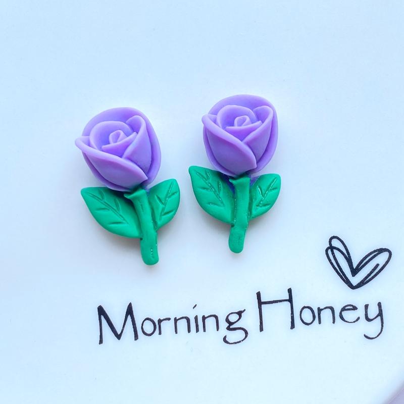

12Pcs New Cute Mini Cartoon Rose / Flower Flat Back Resin Cabochons Hairpin DIY Jewelry Craft Decoration Accessories