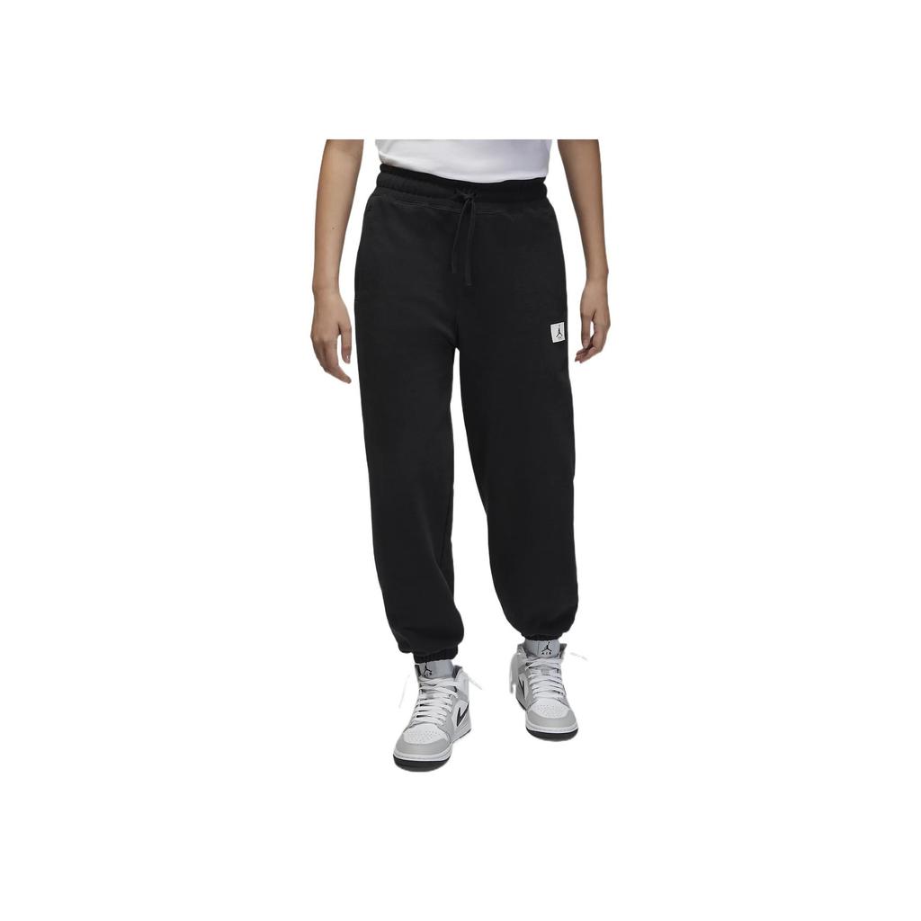 Jordan Fleece-Lined Joggers With Elastic Drawstring And Logo Patch Side Pockets Women Bottoms Black DQ4608-010