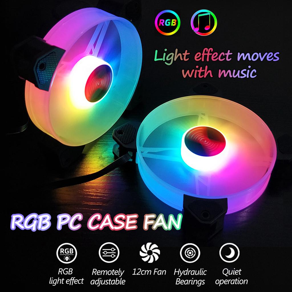 6PCS 12см 7 лезвия 6 Pin AURA SYNC RGB LED Управление ПК Чеп Вентилятор Тихий компьютер Дело Охлаждение Вентилятор – купить по низким ценам в интернет-магазине Joom