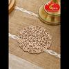 1pc Cocktail Coasters, Round Rose Hollow Coasters, Washable, Easy To Clean, Non-Slip, Heat-Resistant Suitable For Dining Table Decor, Home Decor