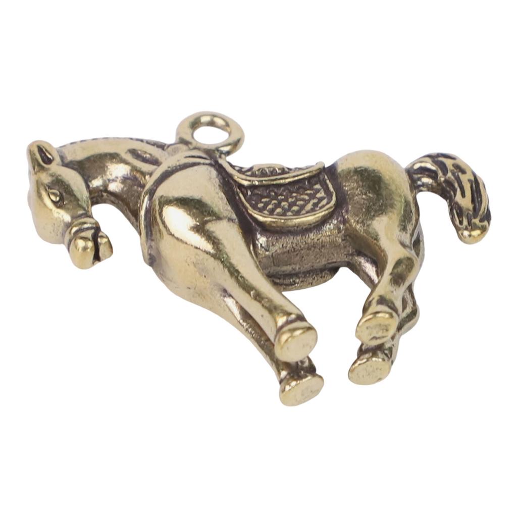 Keychain Pendant Ring Hanging Souvenir Toy Ornament Vintage Brass Horse