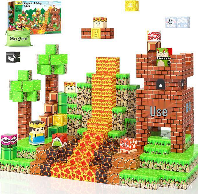 Cross-border My MC World Magnetic Cubes: Versatile Creative Tiles for Children s DIY Construction