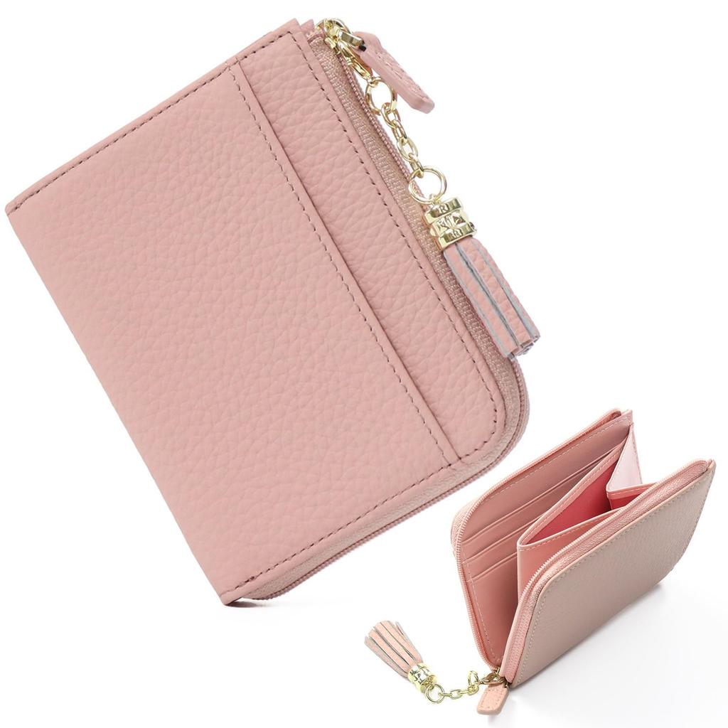 Blanc Pomme Women's Mini Wallet, Fragment Case, Pass Case, Genuine Leather, Lightweight, Slim, Stylish, bp-1085, Light Pink