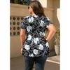 Plus size women's spring and summer V-neck printed short-sleeved T-shirt