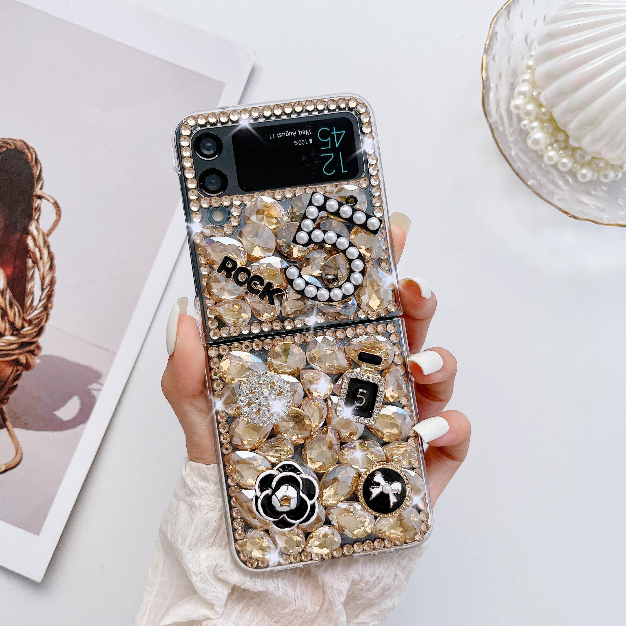 

Роскошный чехол-браслет с бриллиантами для Samsung Z Flip 5 4 3 Z раза 4 S23 S22 S21 Ultra A53 A33 A23 A13 A14 A24 A34 A54/iphone 15 14 13, мягкий чехол Тедди Samsung Z flip 5 золотой