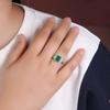 925 Sterling Silber Ring mit 2,5 Karat grünem Achat Natursteinen Feiner Schmuck für Frauen Ehefrau Tägliches Tragen Schönes Geschenk