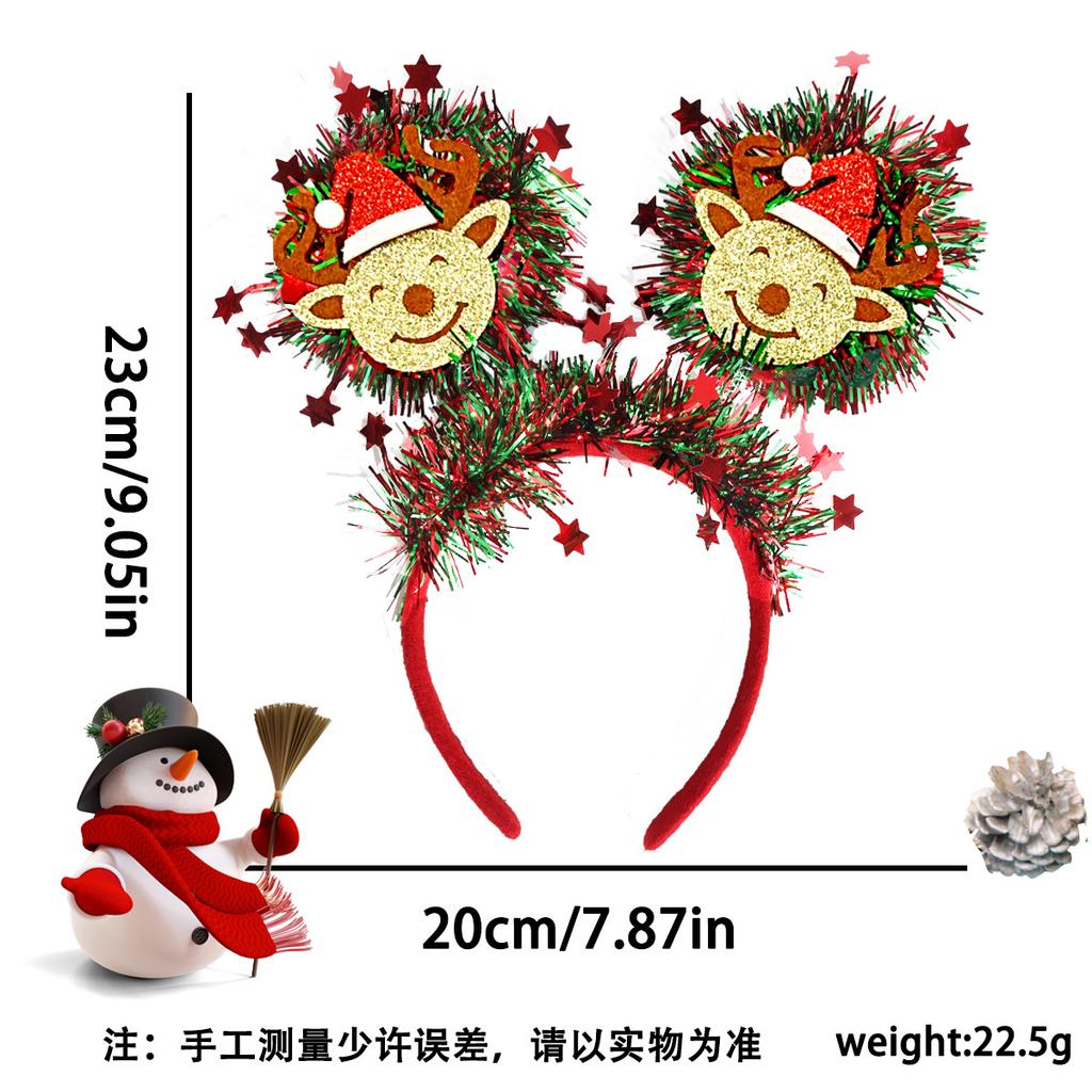 Christmas hair clip for women new year headband new year hoop on the head teenage girls accessories christmas hair band