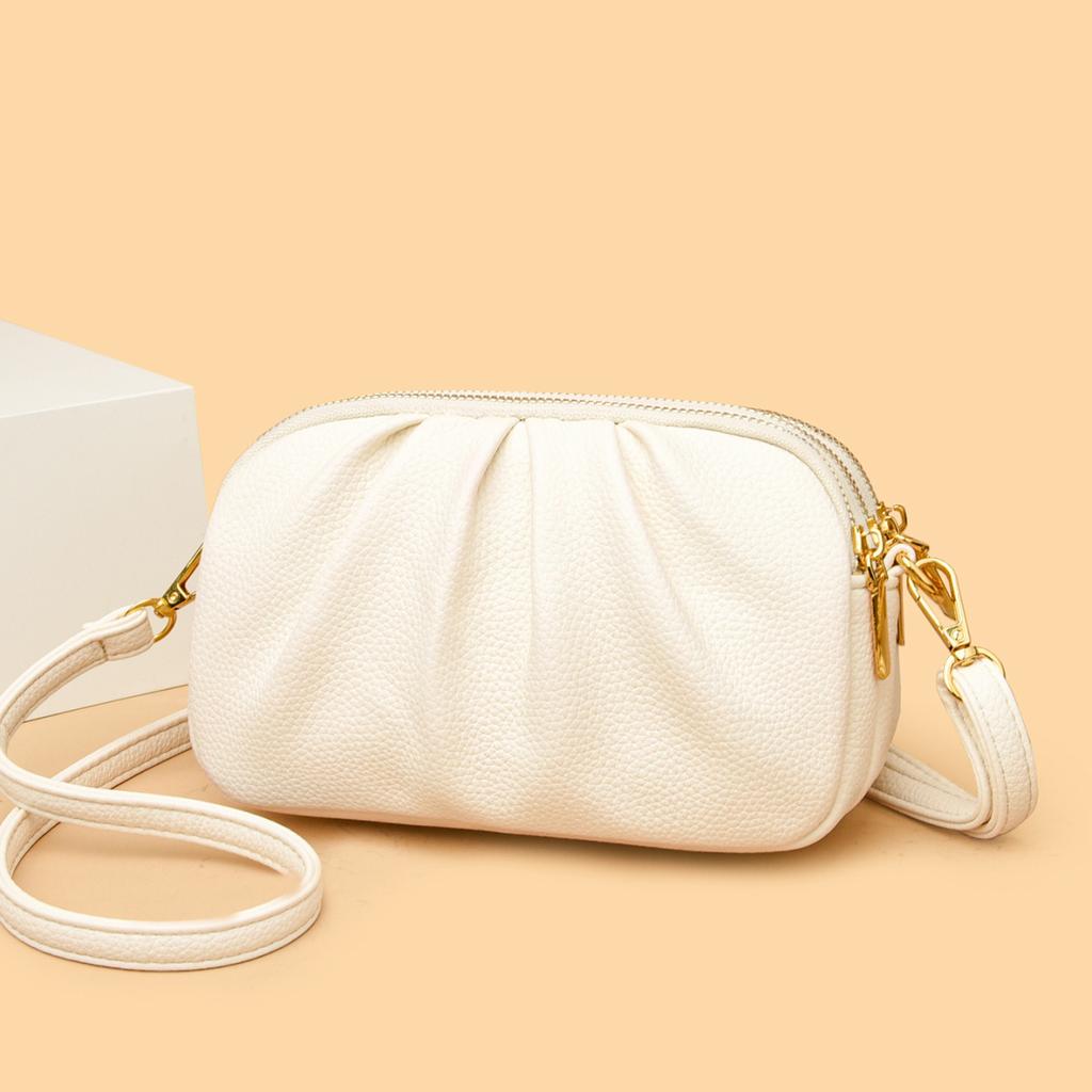 Three-layer Zipper Small Square Bag, Casual and Simple Women's Single-shoulder Crossbody Bag Casually