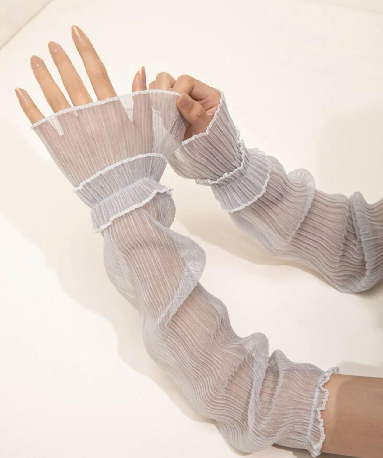 

Летние солнцезащитные рукава, женские, легкий бриз, кружево, дышащие, для улицы, для вождения, солнцезащитные украшения, солнцезащитные ледяные рукава One Size серый