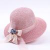 Summer Sun Beach Hat for Sun Protection and Sun Protection, Seaside Bow-shaped Dome Woven Straw Hat