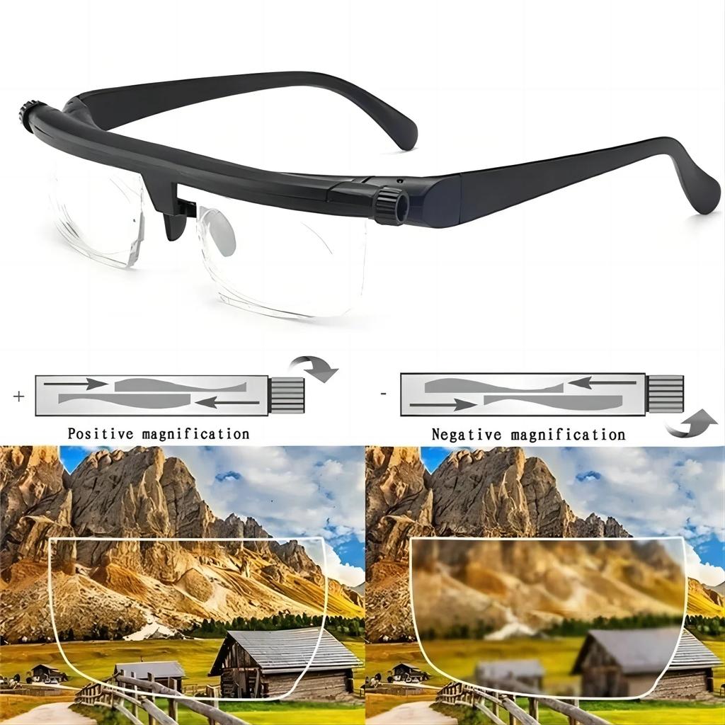 Focus Adjustable Glasses Universal Flexible Diopter Control Eyeglasses for Reading Driving