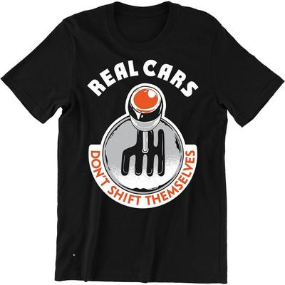 Unisex Women 100 Cotton Clothes Real Cars Dont Shift Themselves Funny Auto Racing Mechanic Unisexual Car TShirt