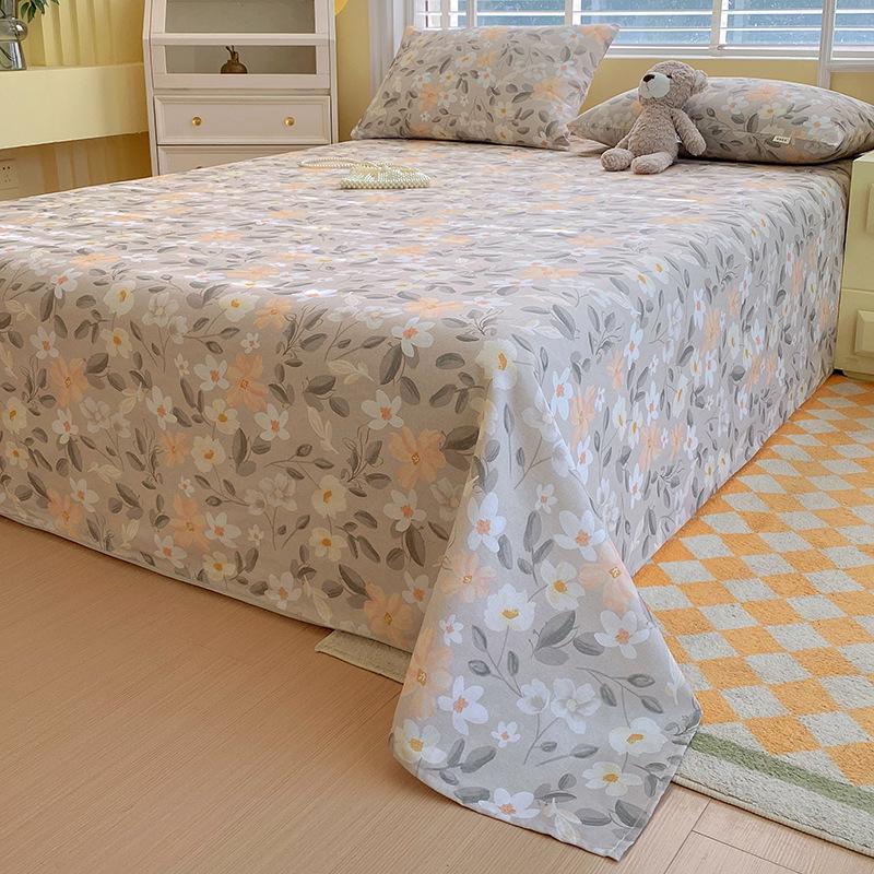 Ancient Art Floral Bed Sheet & Duvet Cover Set - Single/Double, All-Season, Student Dormitory