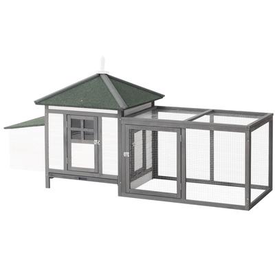 Chicken Coop Small Animal Pet Cage W/ Nesting Box Outdoor Run Wooden