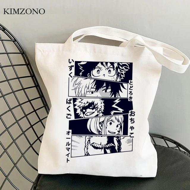 My Hero Academia Shopping Bag Reusable Shopper Bolsa Bolsas De Tela Shopper Tote Bag Shoping String Sac Cabas Grab
