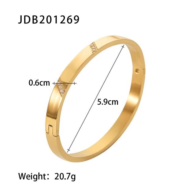Youthway Gold Plated Stainless Steel Bangles Winter Stacking Cubic Zirconia Opening Bracelet For Women Jewelry Gift  New