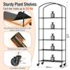 Portable Mini Greenhouse Tent with Grow Light and PVC Cover 5-Tier Adjustable Metal Plant Stand for Indoor Plants Seed Starting