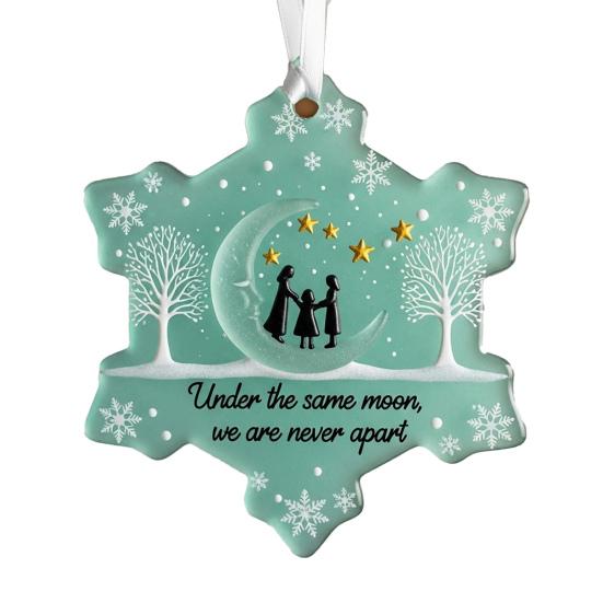 Yousheng Sea Glass Art Friendship Ornament Snowflake/Shell Shaped Christmas Tree Hanging Ornaments Handmade Sea Glass Art Friendship Keepsake for Best