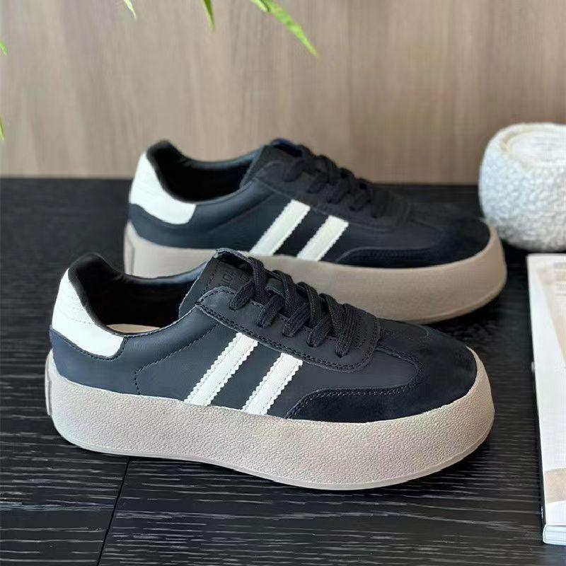 

Европейская чистая кожа, сочетание цветов, немецкие тренировочные кроссовки женские 2025 лето и осень новинка на толстой подошве, с мягкой подошвой, повседневная обувь, универсальная мода л 40