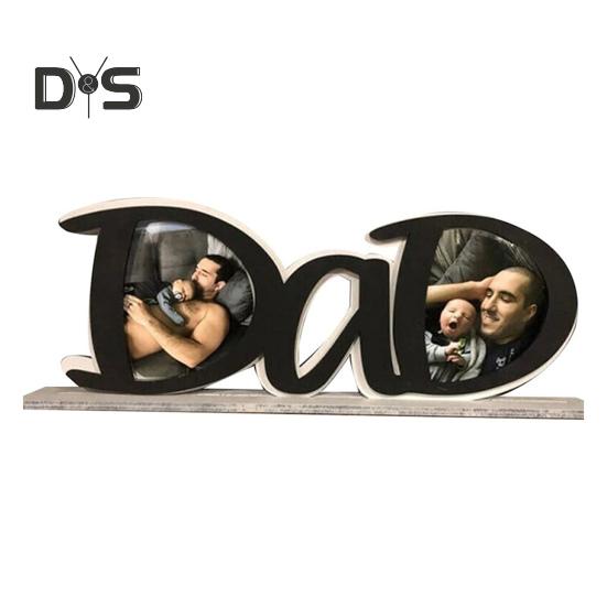 Father's Day Acrylic Photo Frame DIY PaPa Dad Letter Picture Frame Holder Table Sign Desktop Decoration Dad Grandpa Husband Birthday Festival Gift