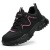 Scarpe da Lavoro Nere Protettive Leggere Antiscivolo Punta in Acciaio Scarpe di Sicurezza Donna Sportive Traspiranti Scarpe da Ginnastica da Lavoro Stivali di Sicurezza
