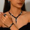Silberschmuck-Set: Damen-Hochzeitsfotografie-Accessoires mit Halskette & Ohrringen in unabhängiger Verpackung