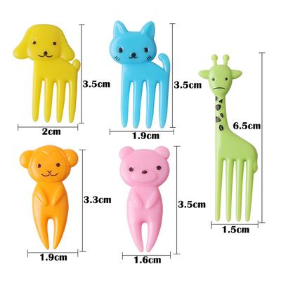 Zestaw 10 sztuk uroczych zwierzątek wykałaczki Mini kreskówka wykałaczka widelce do owoców wybiera
