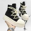 Couple Shoes Fashion High-top Leather Casual Shoes Height-increasing Platform Sports Shoe Canvas Vulcanize Shoes Couple Sneakers