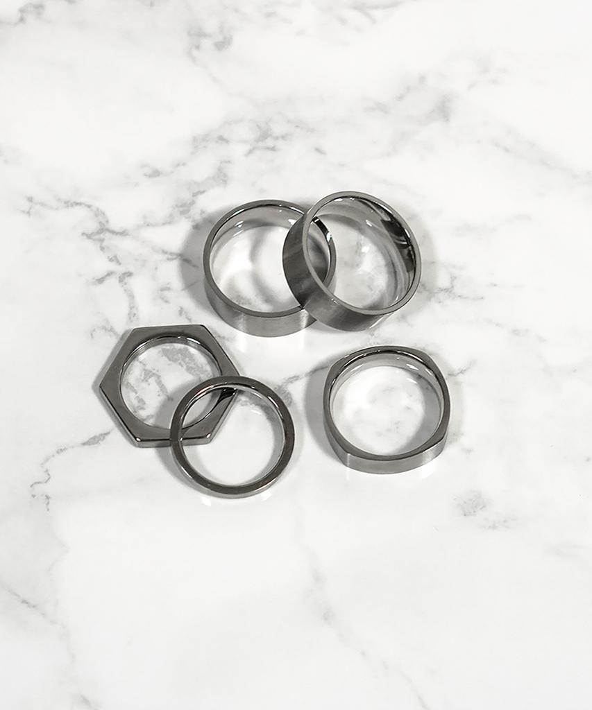 One Enough Surgical Steel Enough Set Rings For Men