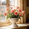 Vaso da Fiori in Plastica, Fioriera a Forma di Calice, Fioriera Leggera con Fori di Drenaggio Decorativi per Interni Esterni Giardino Patio