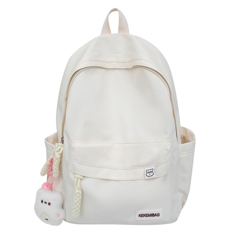 Schoolbag new backpack women's large-capacity casual simple solid color backpack Korean version school season school style girls schoolbag