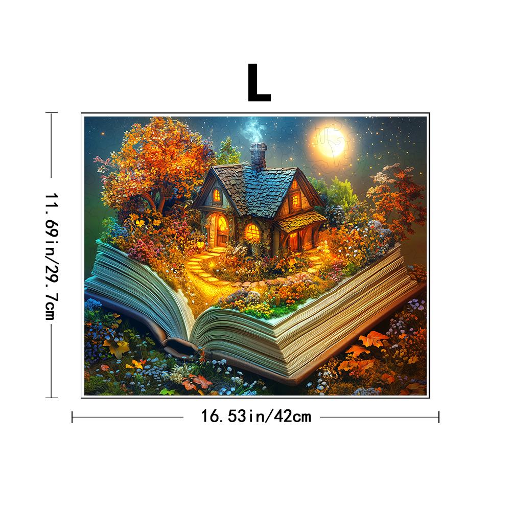 3D Stereo Book Scene Wooden Puzzle - Montessori Toy with Exquisite Patterns, Animal-Themed, Birthday Gift for Adults & Kids
