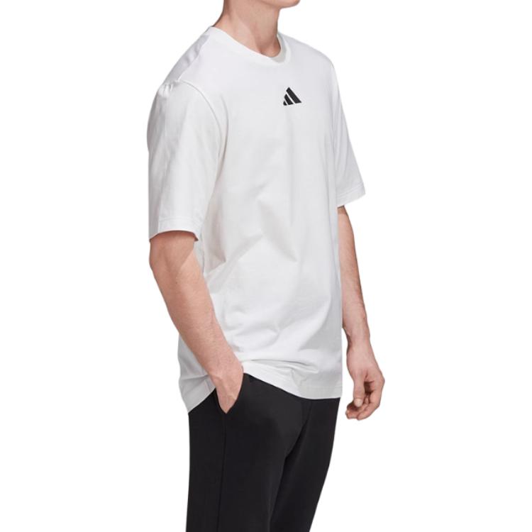 adidas T Shirts Men's White Crew Neck Moderate GI6395