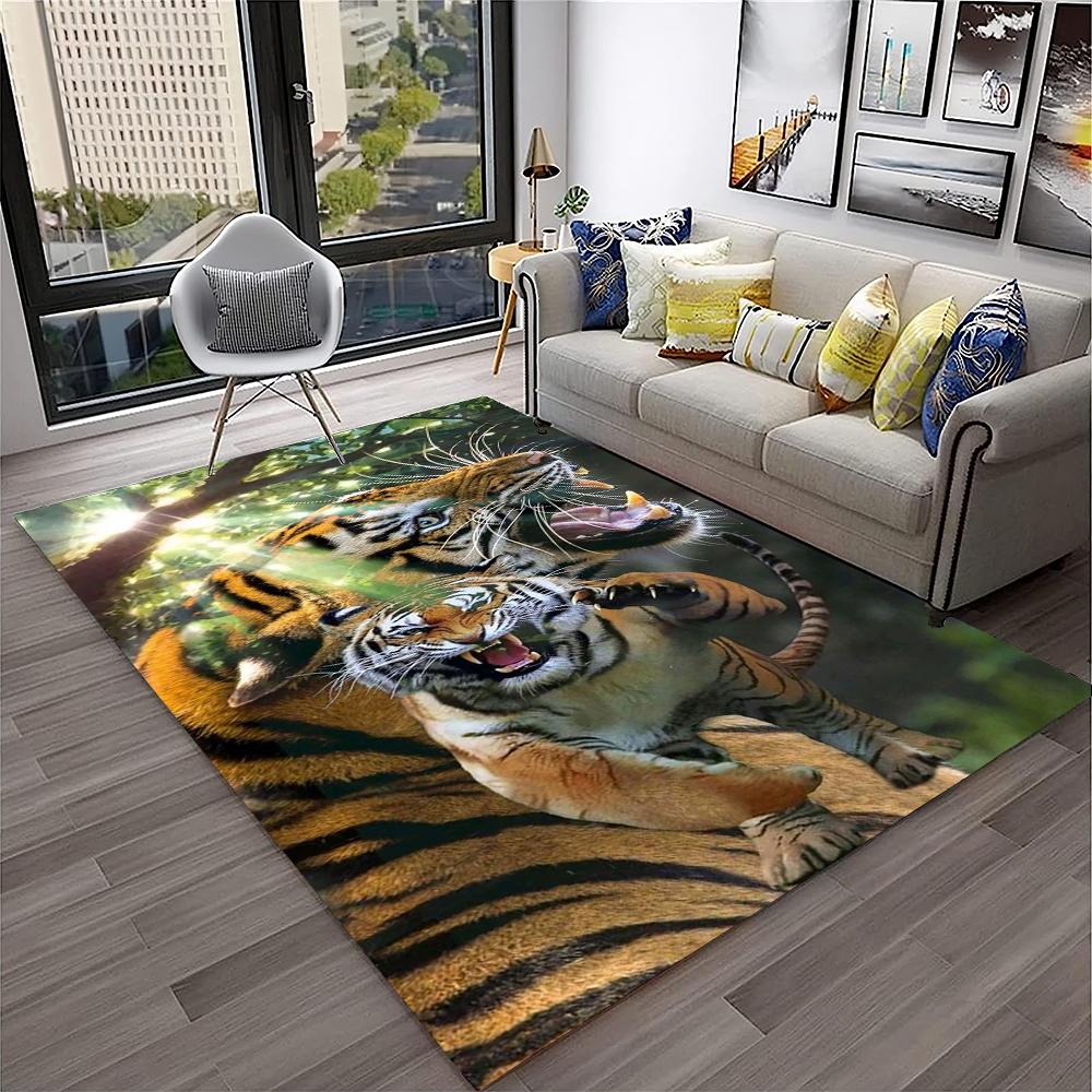 3D Dream Tiger Animal Cartoon Carpet Rug for Home Living Room Bedroom Sofa Doormat Decor,Child Play Area Rug Non-slip Floor Mat